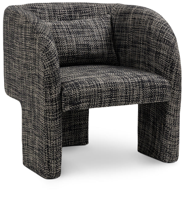 Sawyer Black Weaved Polyester Fabric Accent Chair