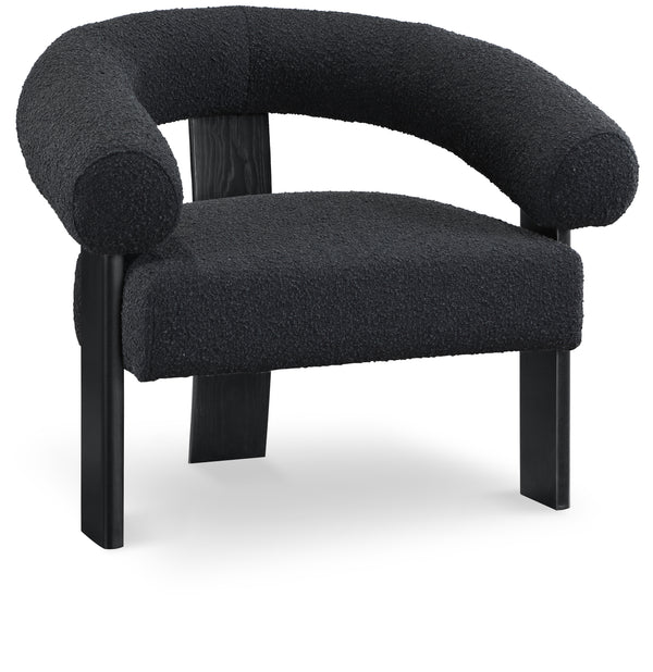 Winston Black Boucle Fabric Accent Chair