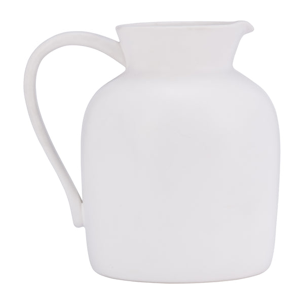 Cer, 8" Pitcher Vase, White