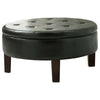 Reginald Round Tufted Upholstered Storage Ottoman Dark Brown