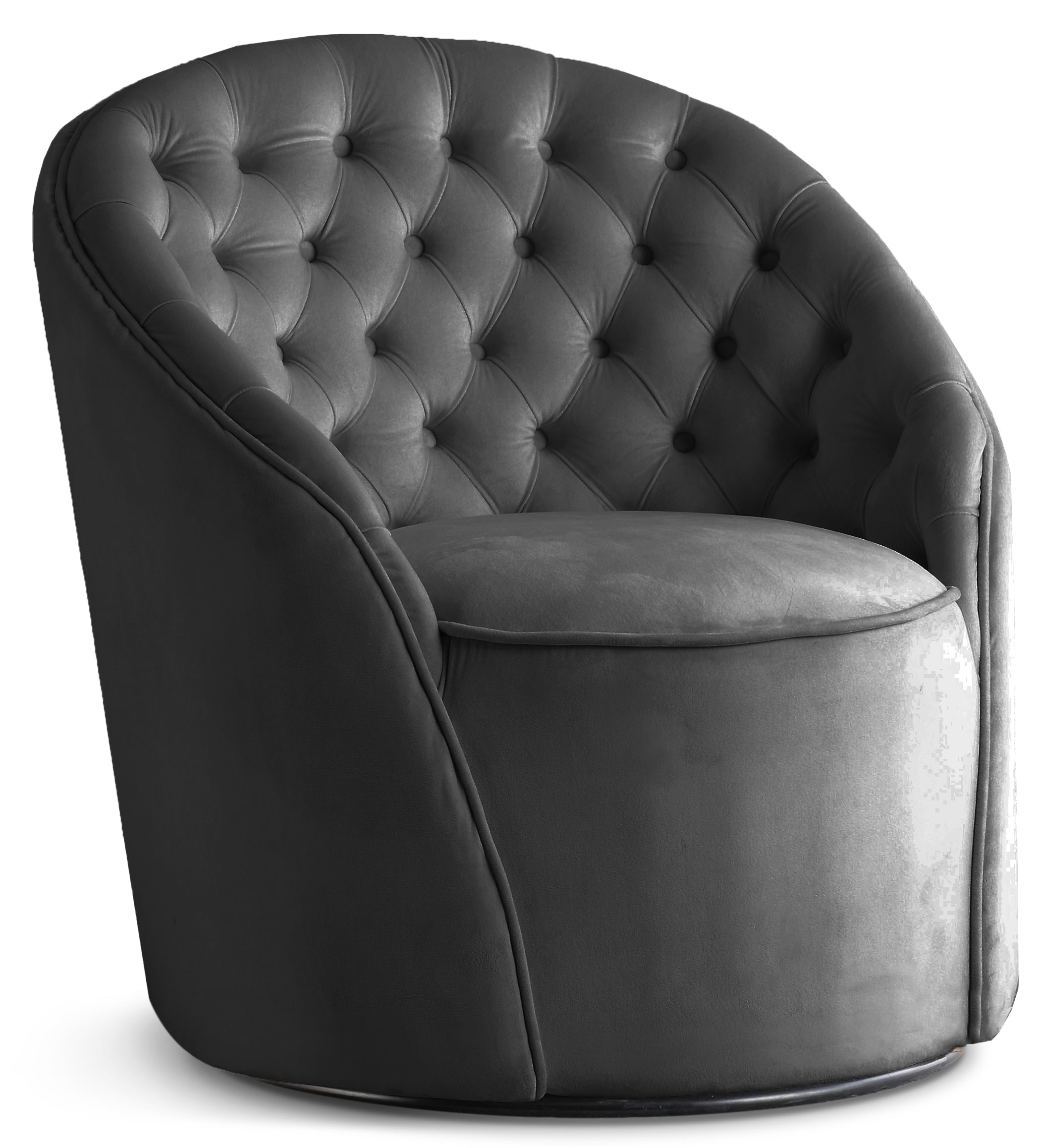 Alessio Grey Velvet Accent Chair