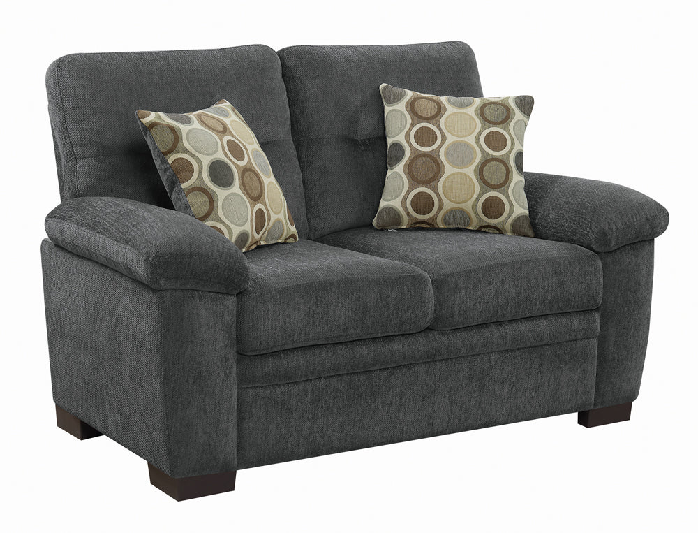 Fairbairn Upholstered Loveseat Charcoal