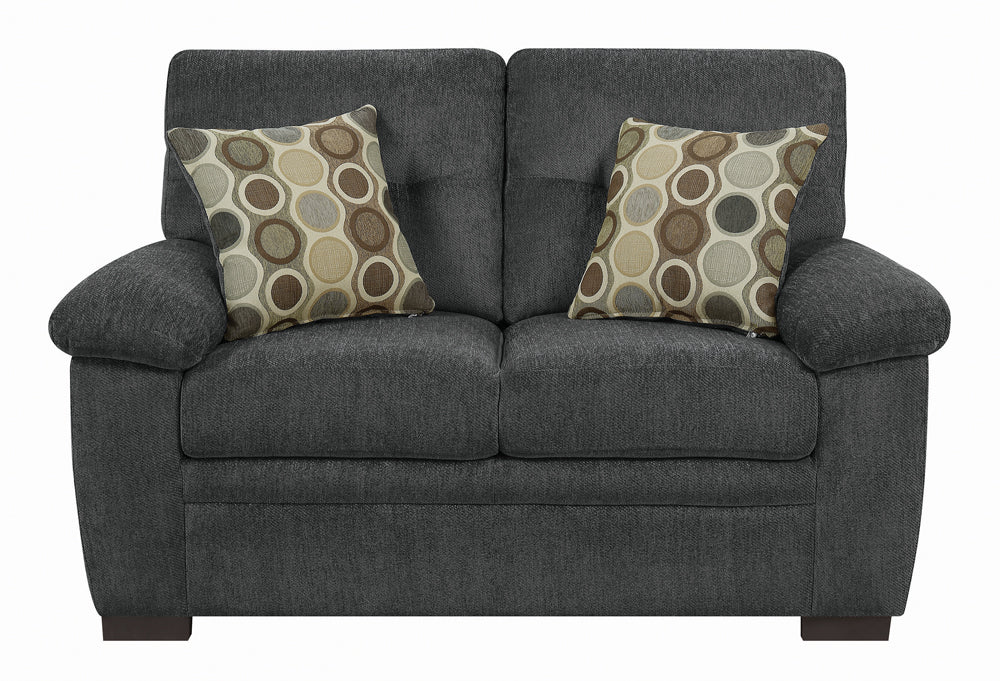 Fairbairn Upholstered Loveseat Charcoal