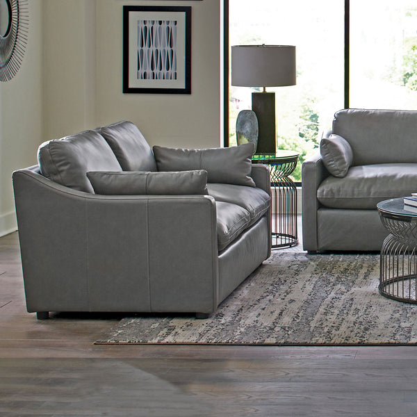 Grayson Sloped Arm Upholstered Loveseat Grey