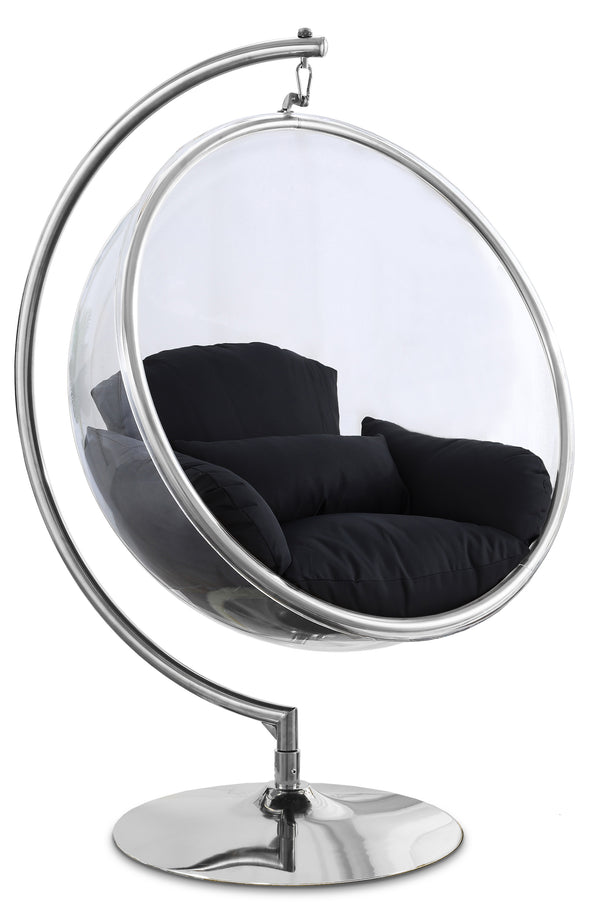 Luna Black Durable Fabric Acrylic Swing Chair