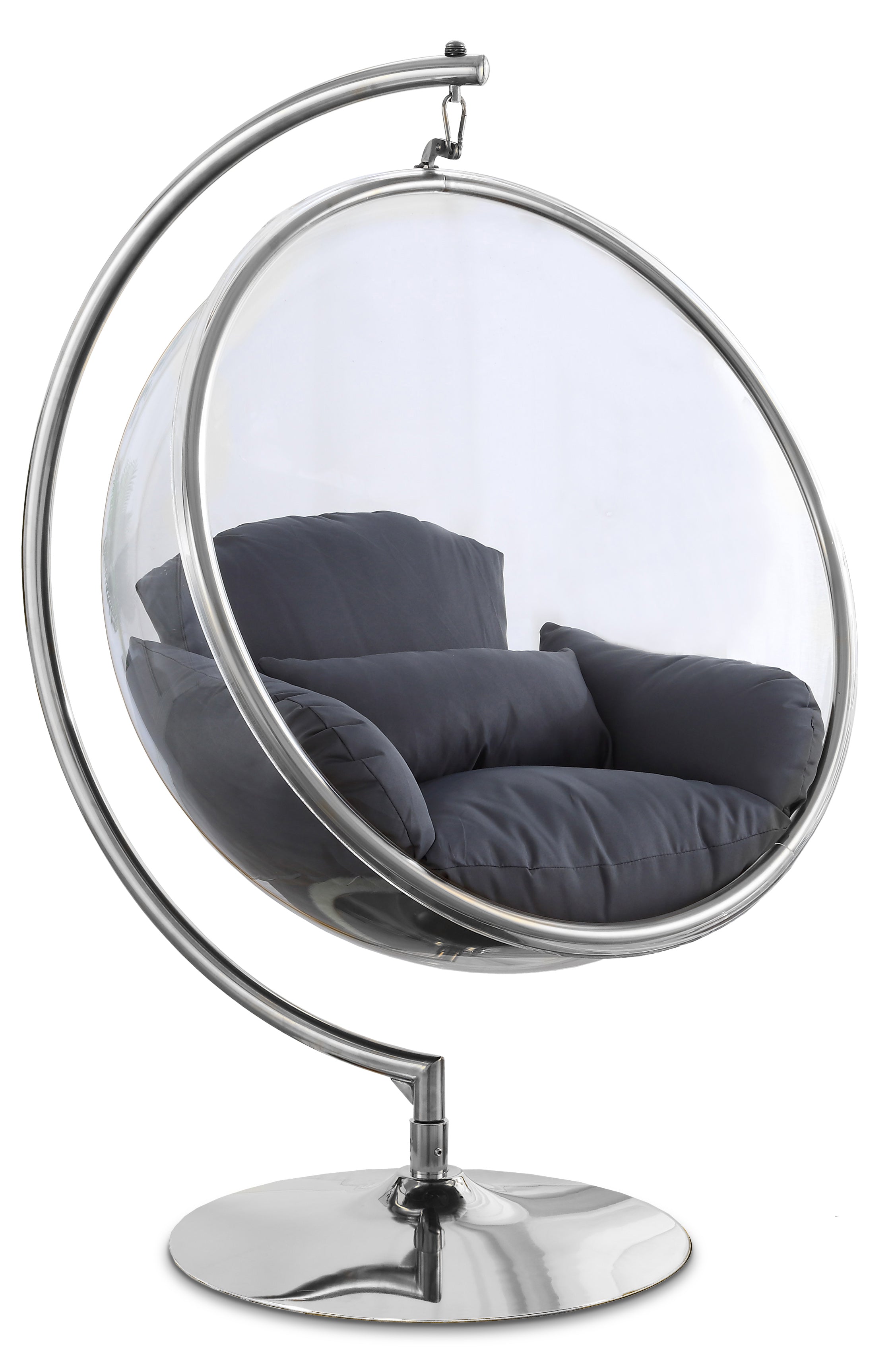 Luna Grey Durable Fabric Acrylic Swing Chair