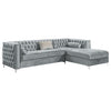 Bellaire Button-tufted Upholstered Sectional Silver