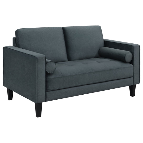 Gulfdale Cushion Back Upholstered Loveseat Dark Teal