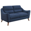 Gano Sloped Arm Upholstered Loveseat Navy Blue