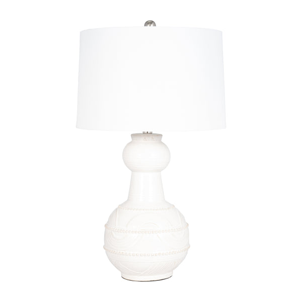 Ceramic 28" Bottle Table Lamp, White