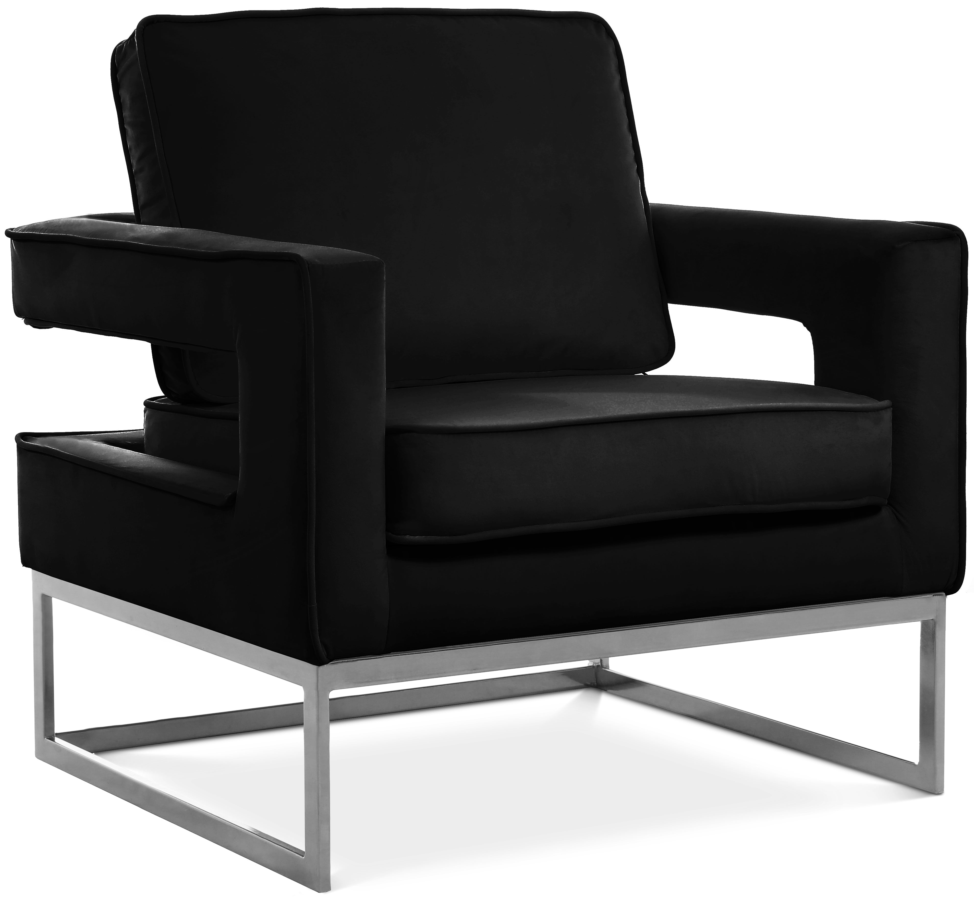 Noah Black Velvet Accent Chair