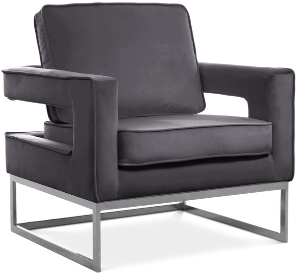 Noah Grey Velvet Accent Chair