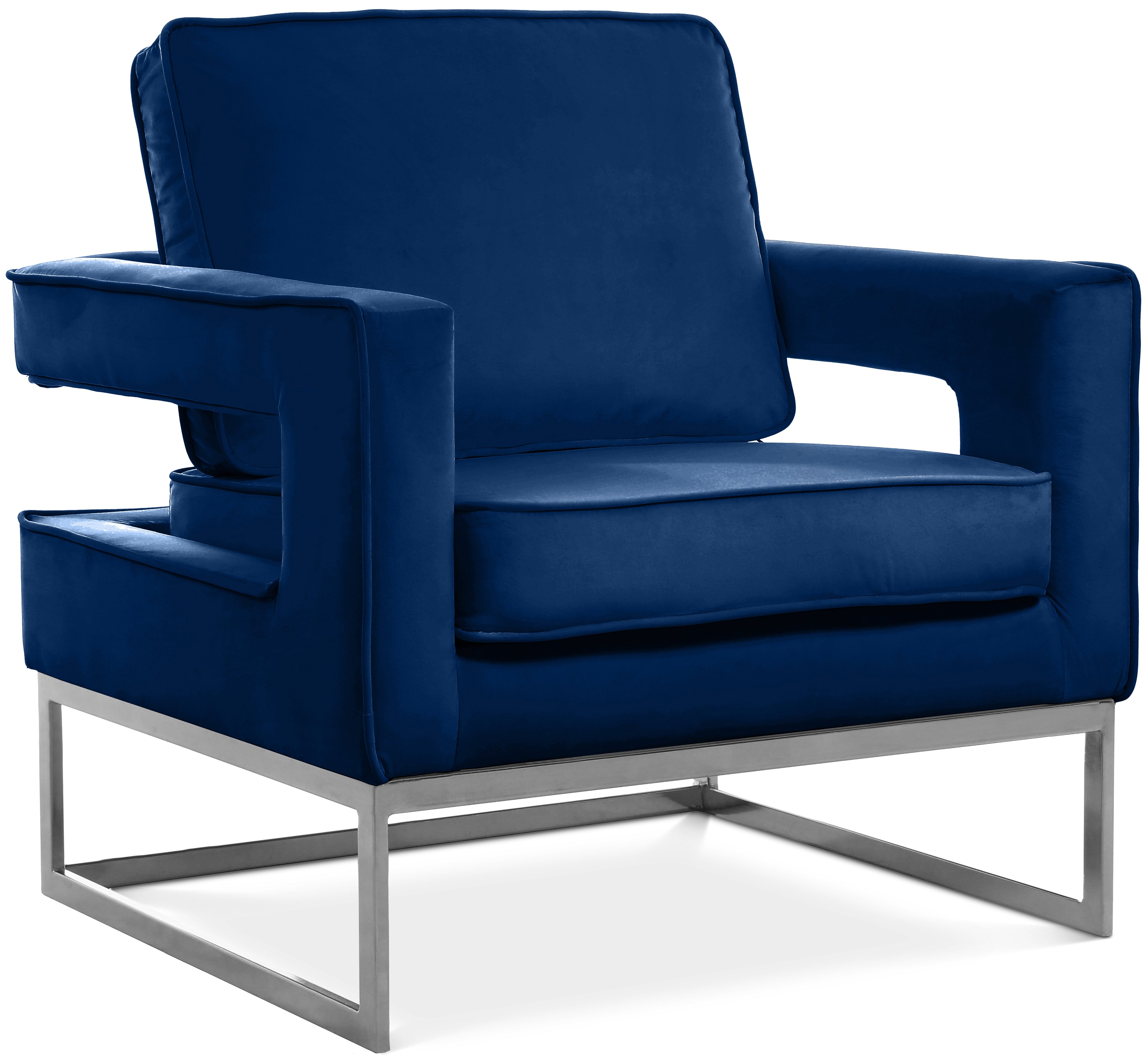 Noah Navy Velvet Accent Chair