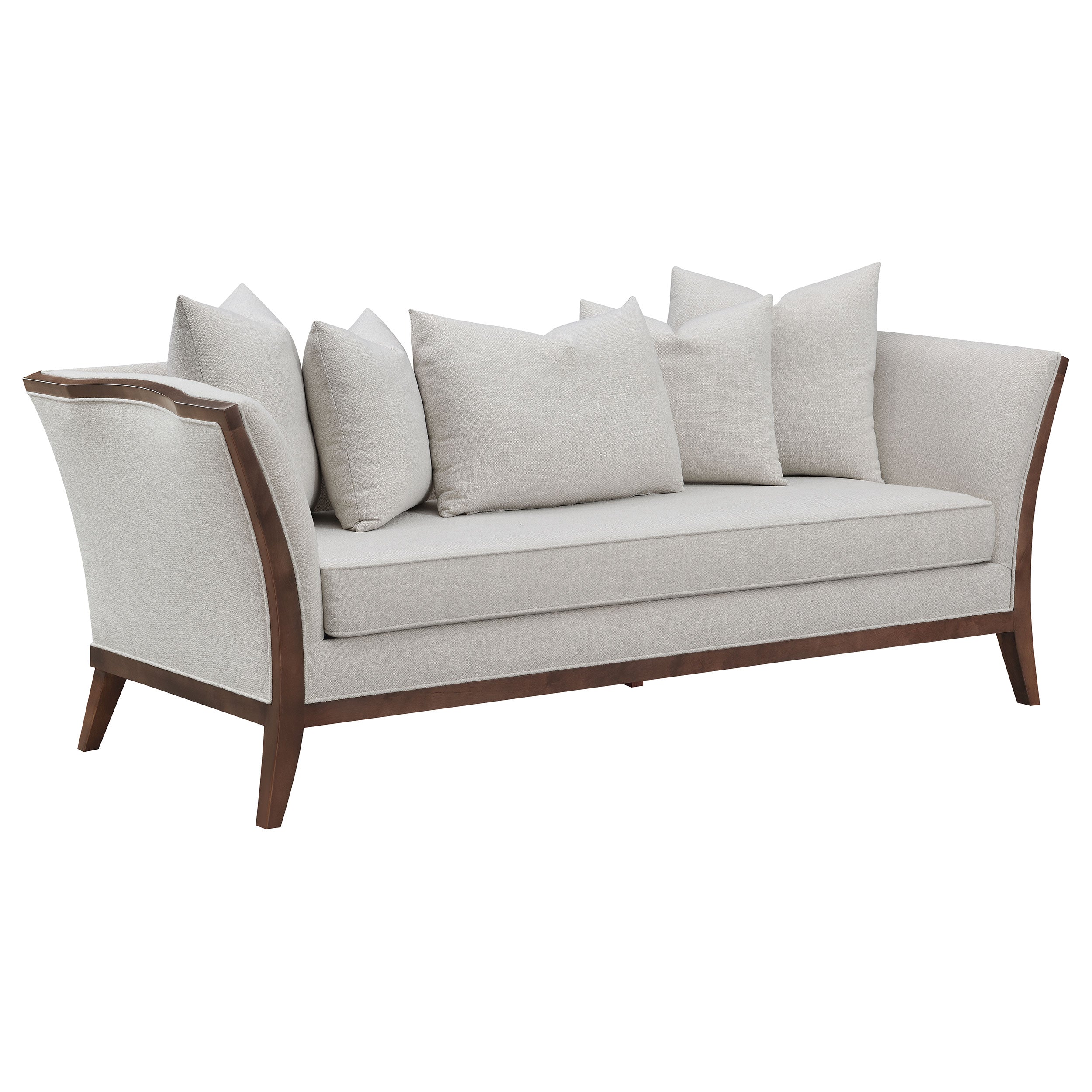 Lorraine Upholstered Sofa with Flared Arms Beige