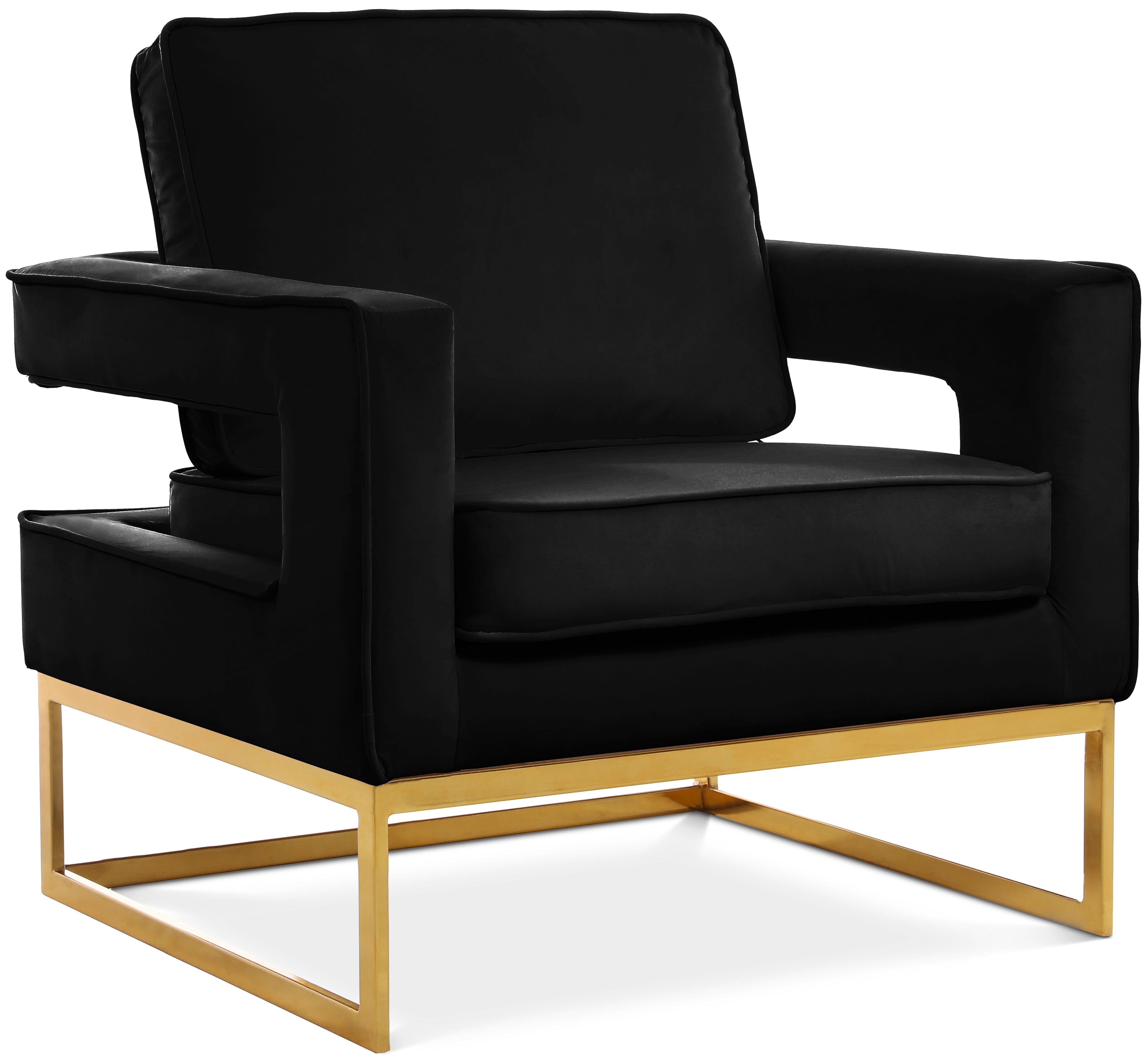 Noah Black Velvet Accent Chair