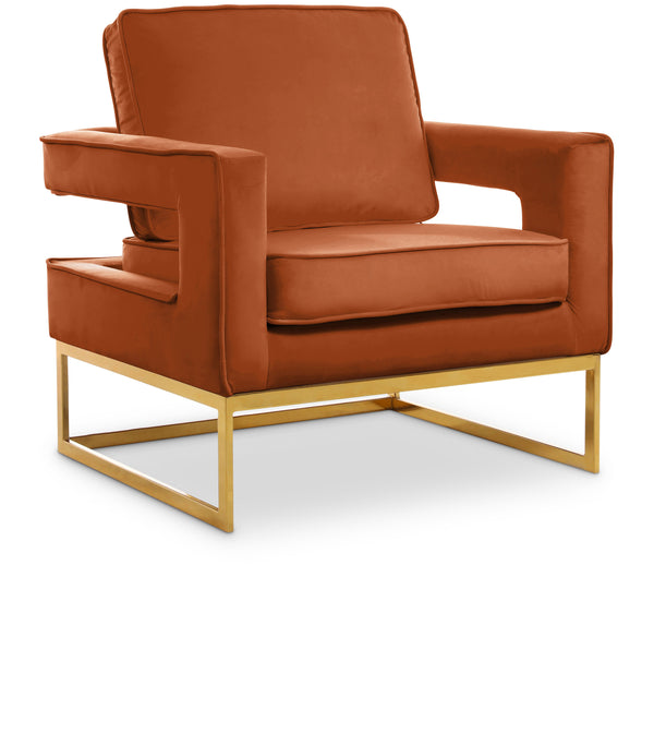 Noah Cognac Velvet Accent Chair