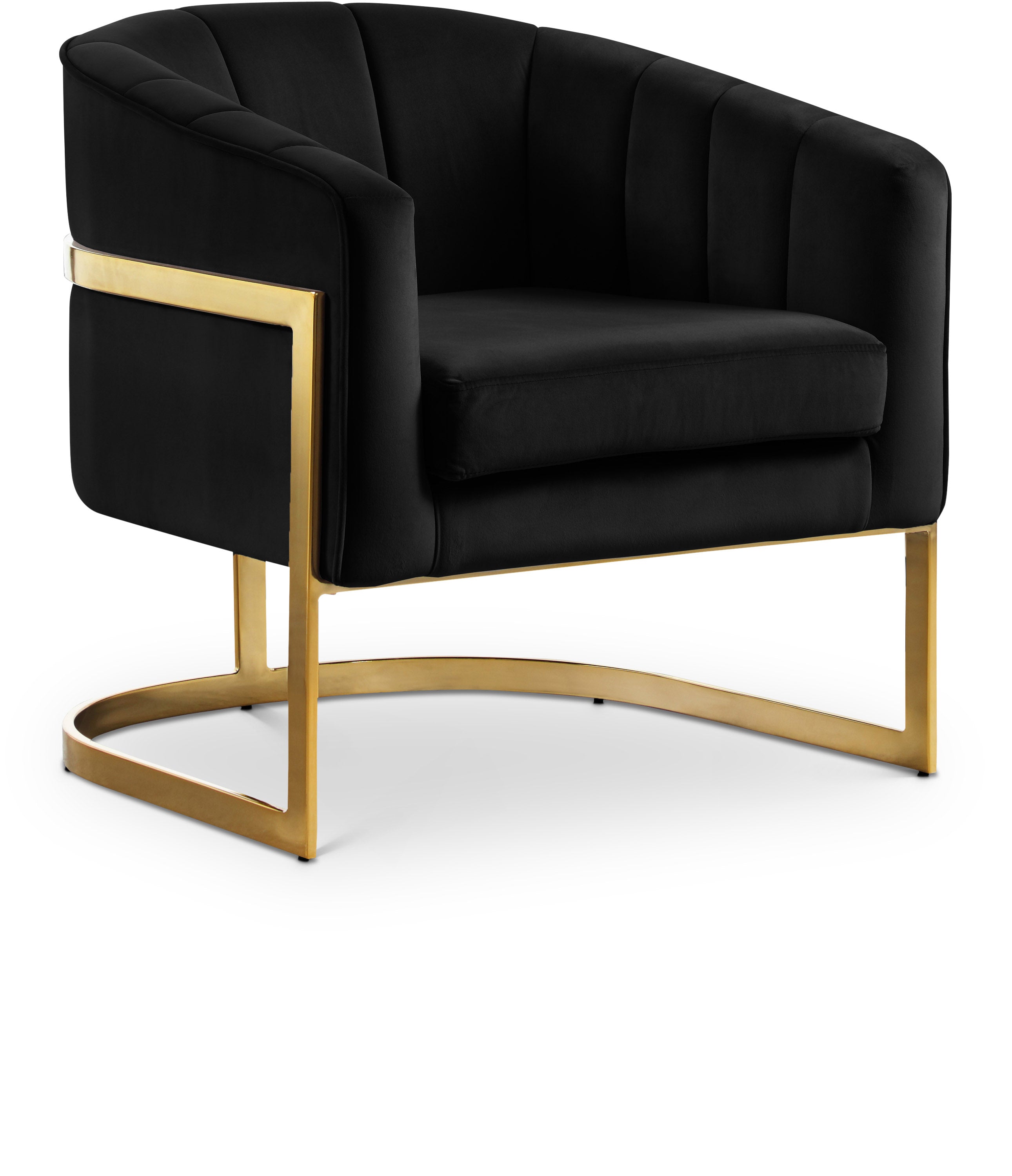 Carter Black Velvet Accent Chair