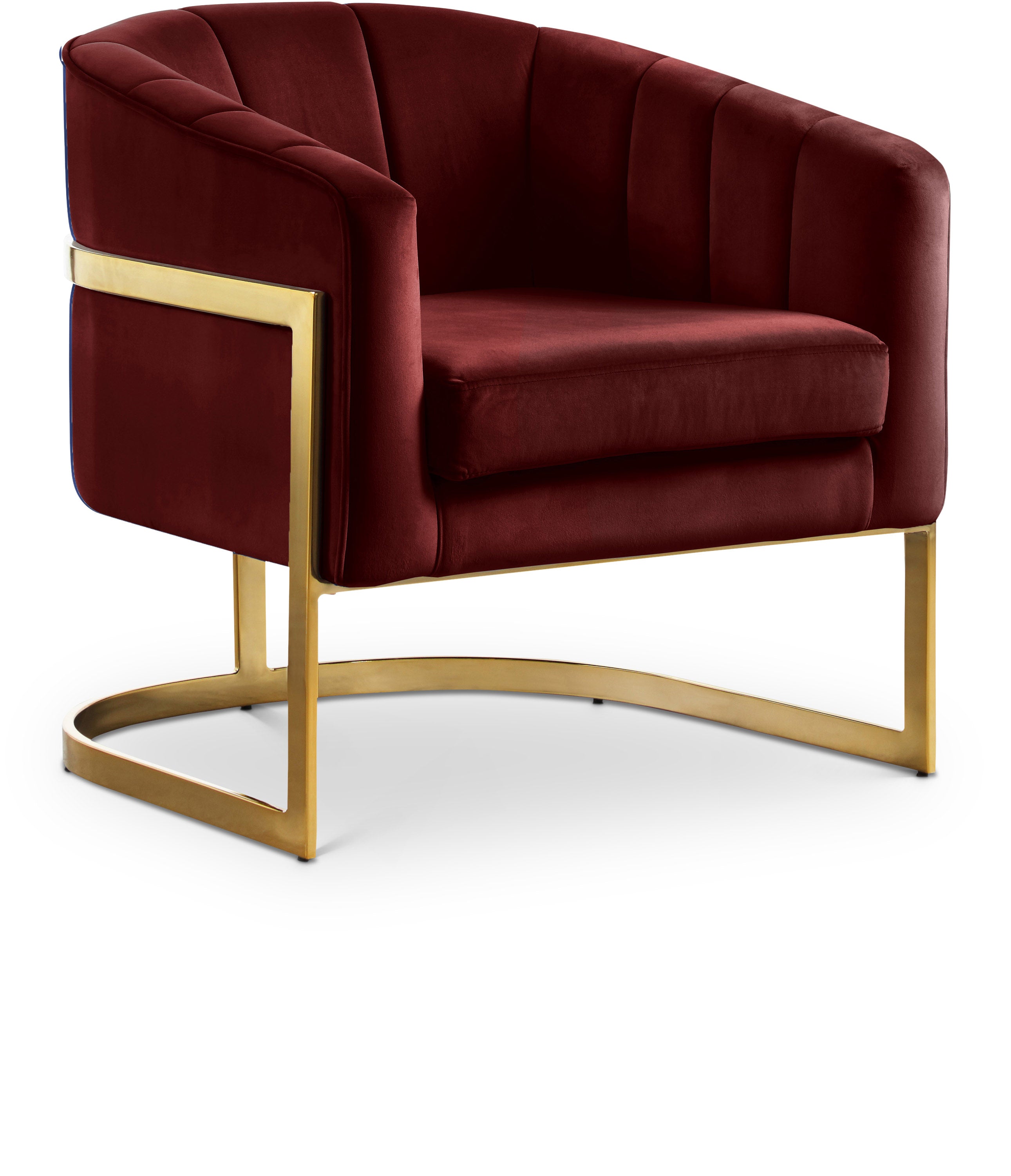 Carter Burgundy Velvet Accent Chair