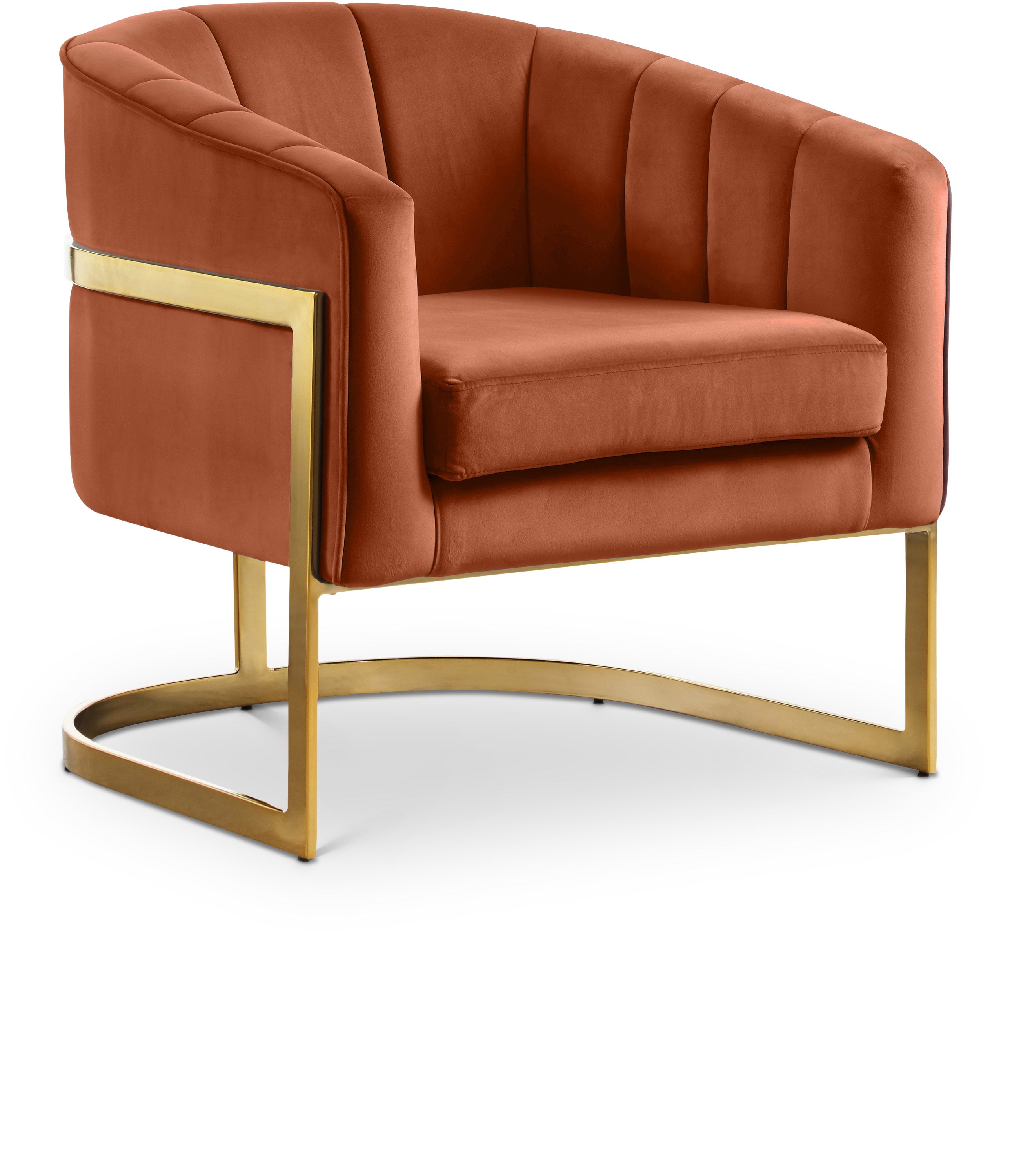 Carter Cognac Velvet Accent Chair