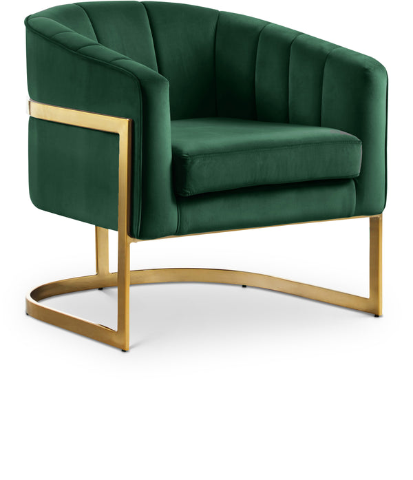 Carter Green Velvet Accent Chair