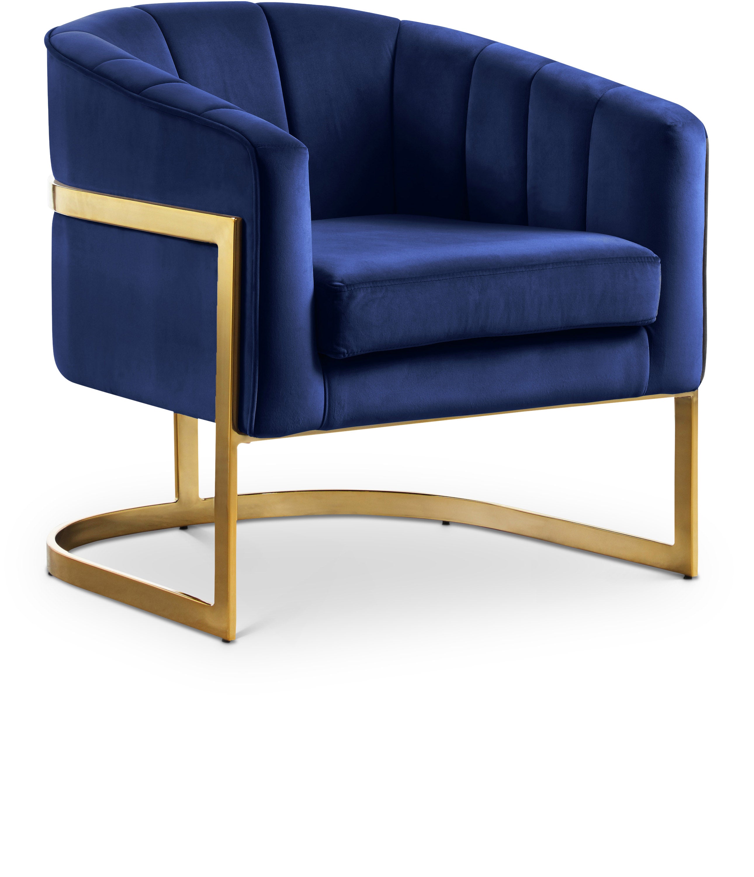 Carter Navy Velvet Accent Chair