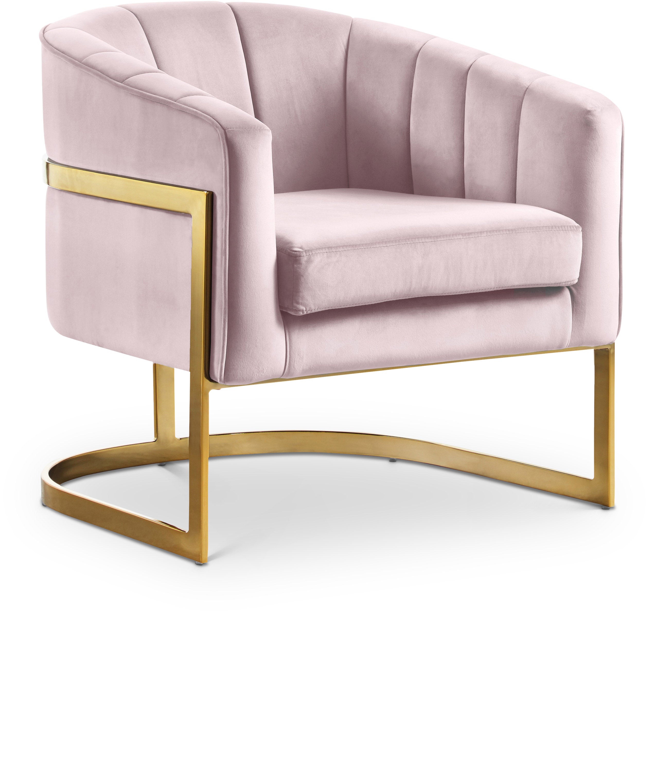 Carter Pink Velvet Accent Chair