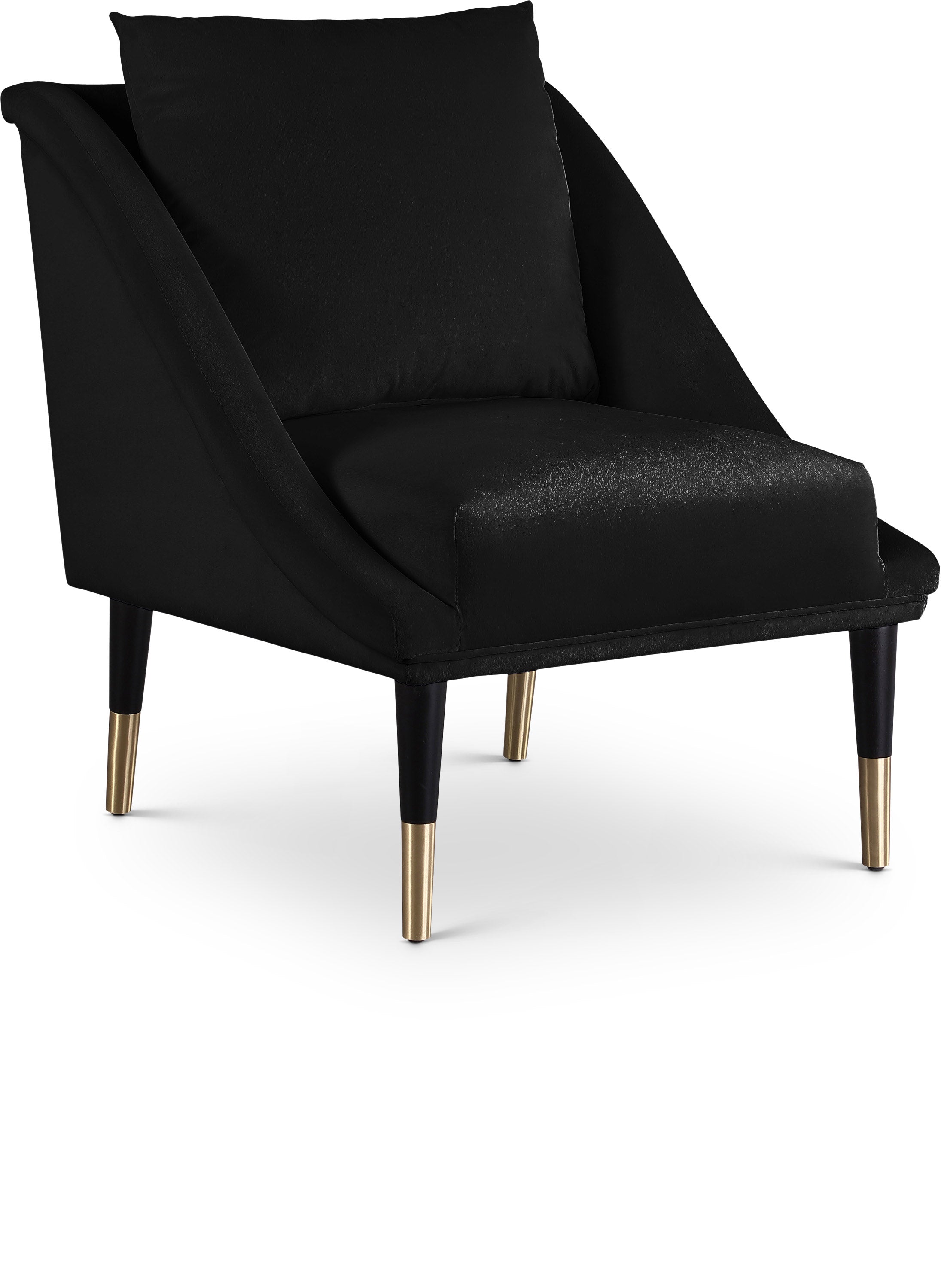 Elegante Black Velvet Accent Chair