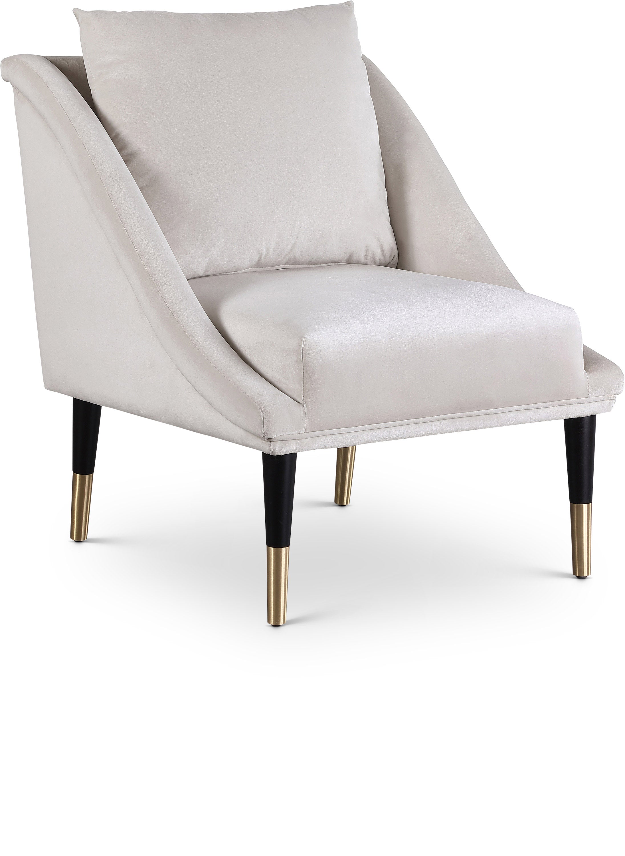 Elegante Cream Velvet Accent Chair