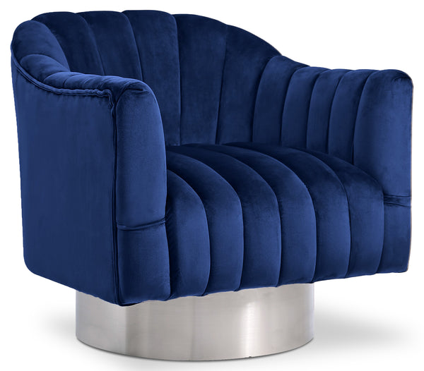 Farrah Navy Velvet Accent Chair