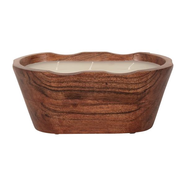 8" 16 Oz Vanilla Oval Bowl Candle, Natural