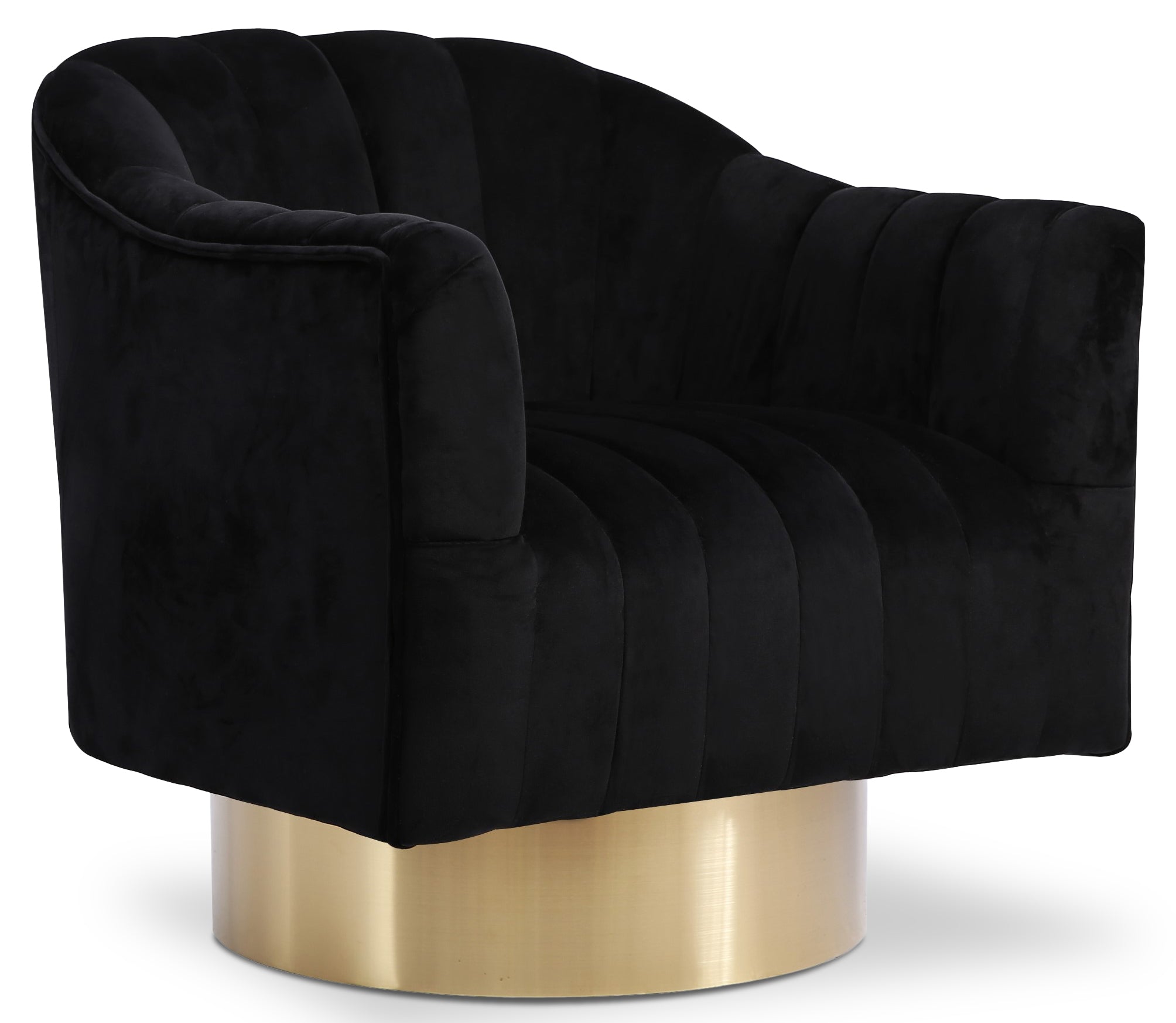 Farrah Black Velvet Accent Chair