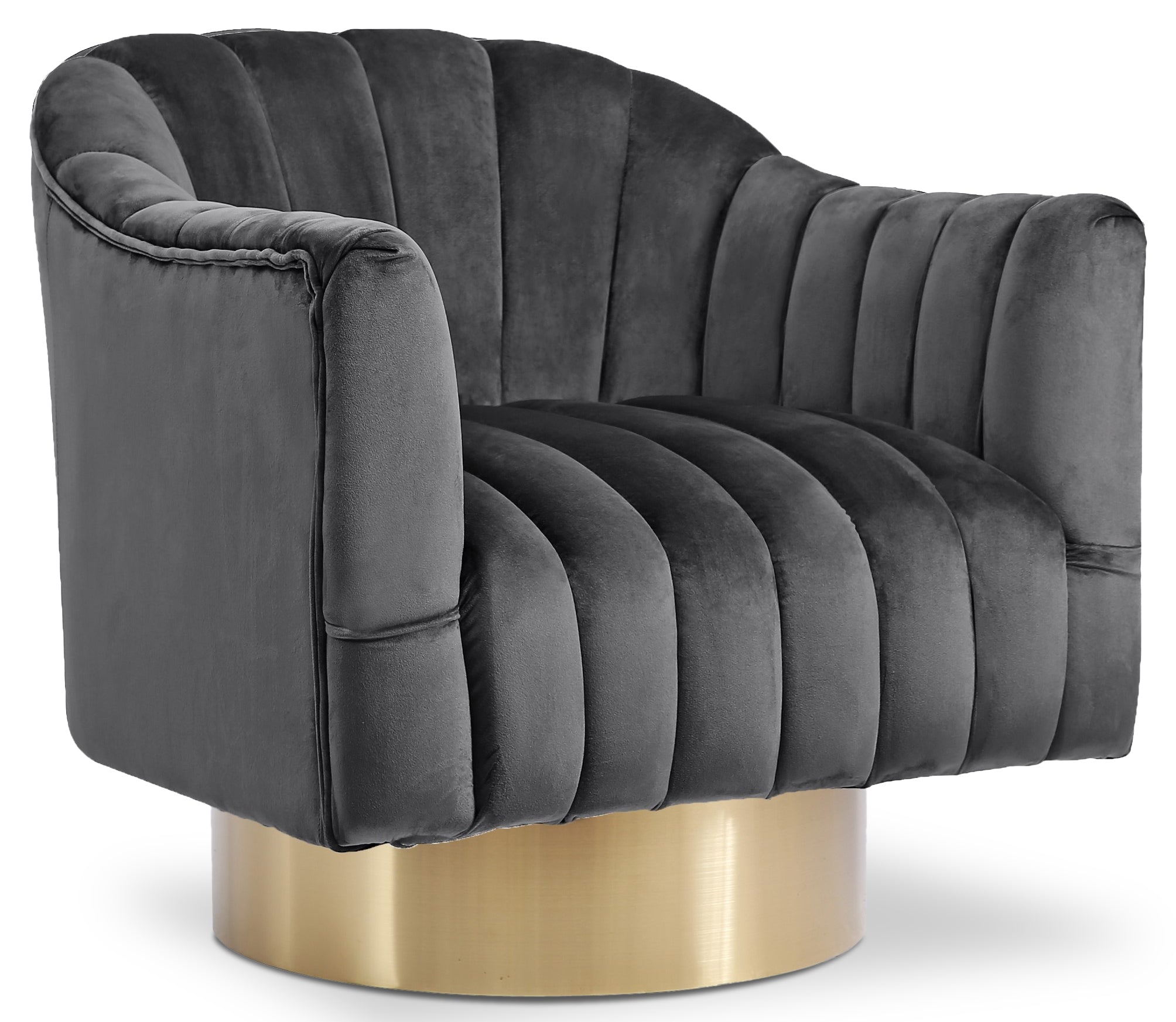 Farrah Grey Velvet Accent Chair