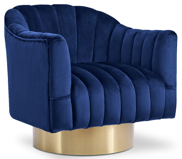 Farrah Navy Velvet Accent Chair