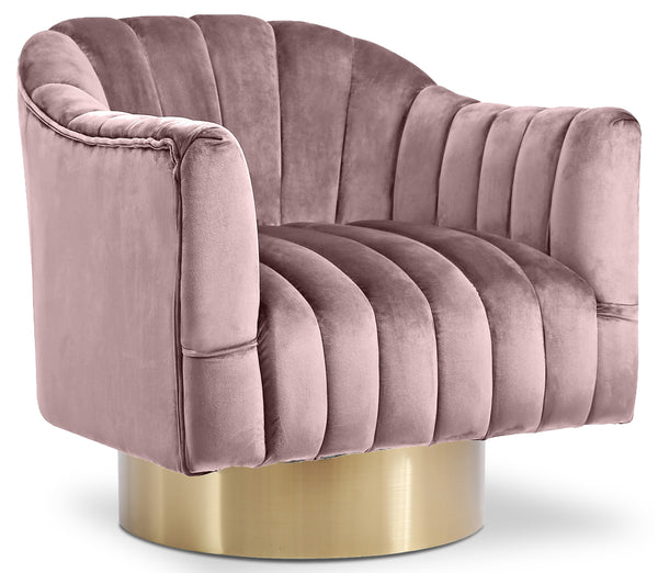 Farrah Pink Velvet Accent Chair