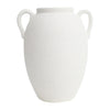 Cer, 10" Textured Jug W/ Handles, White