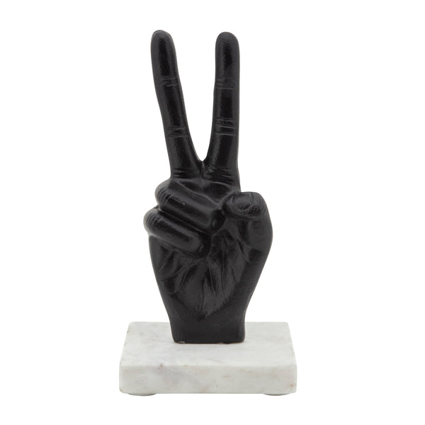 8" Metal Peace Sign, Black