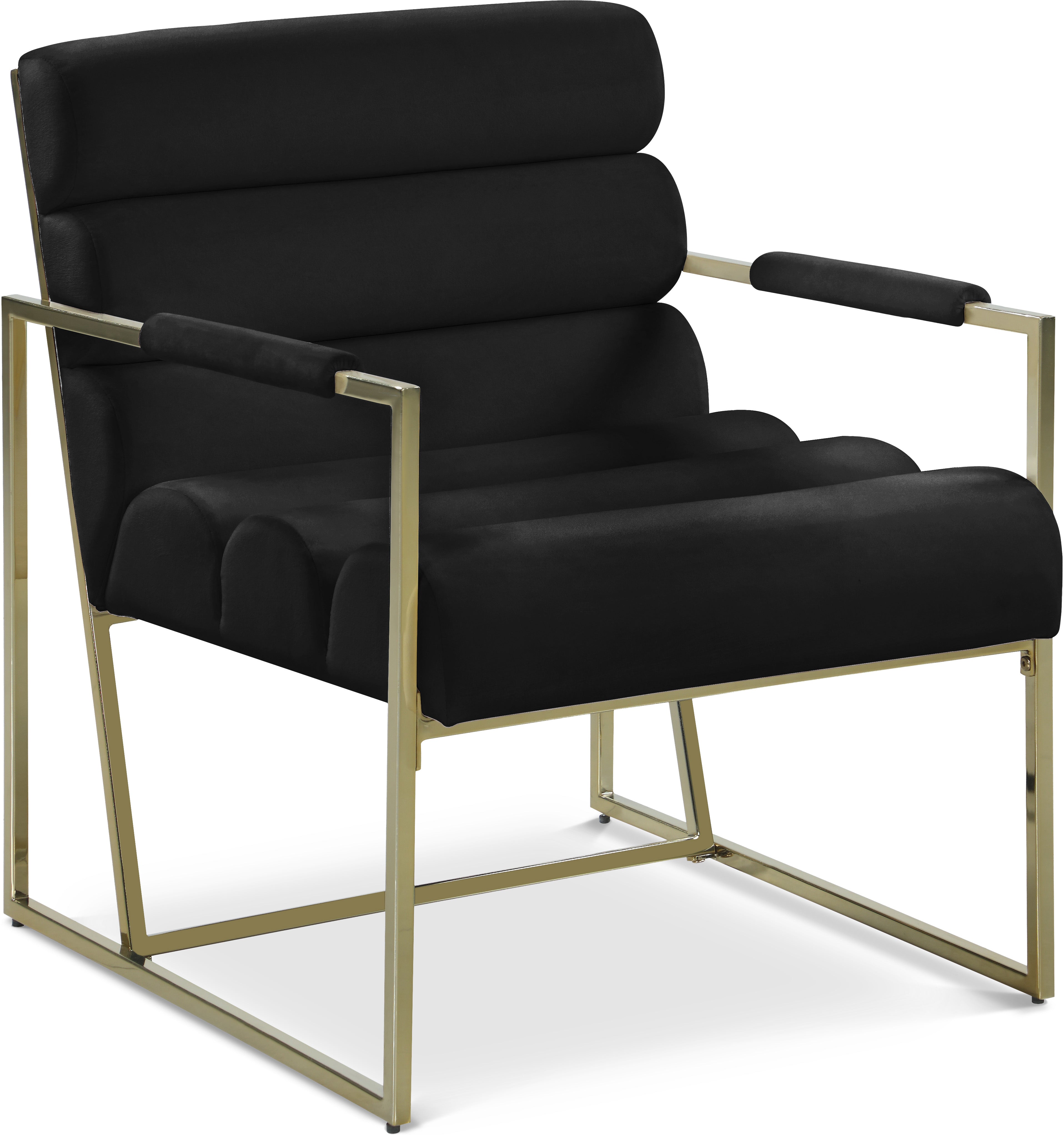 Wayne Black Velvet Accent Chair