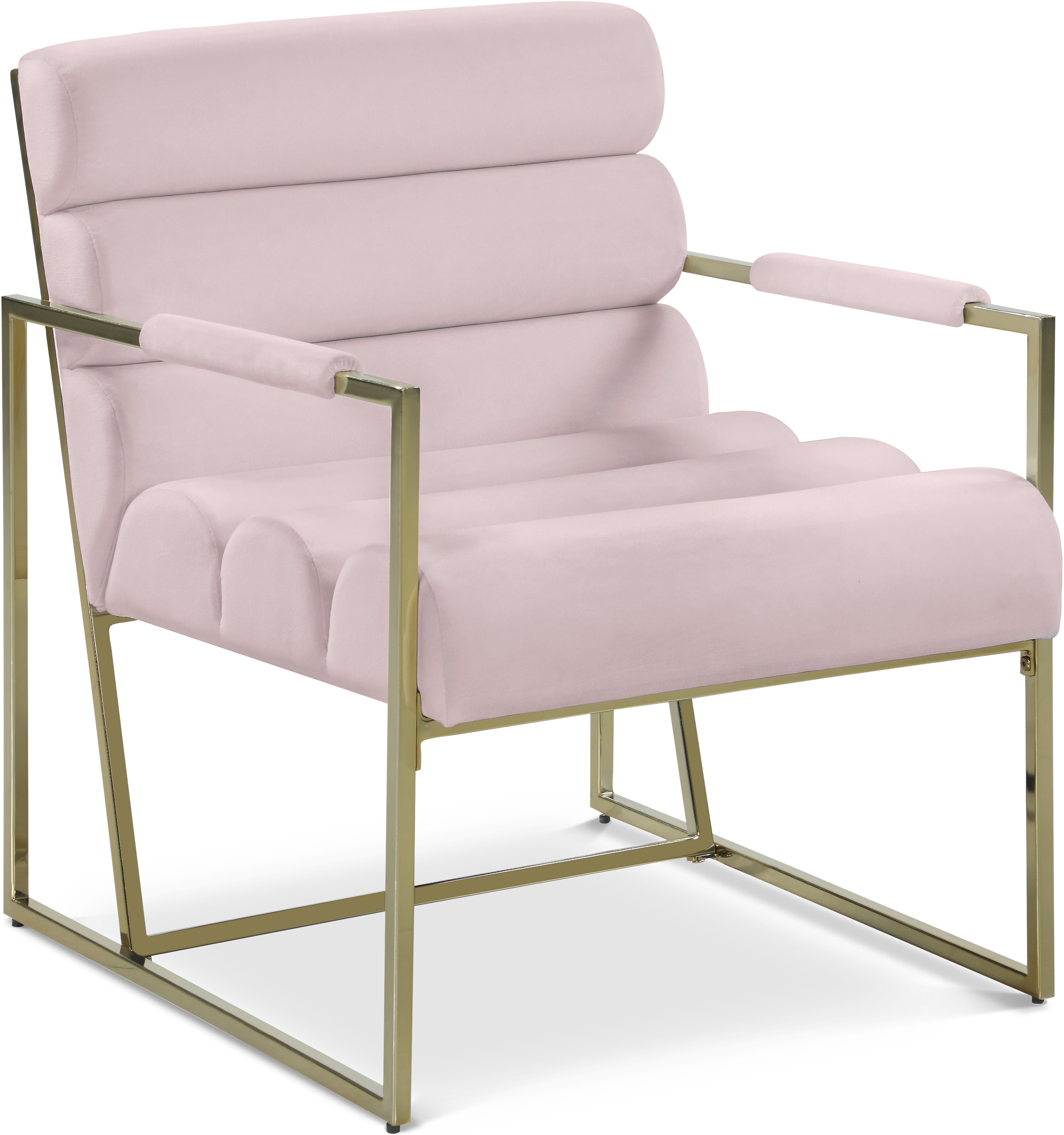 Wayne Pink Velvet Accent Chair