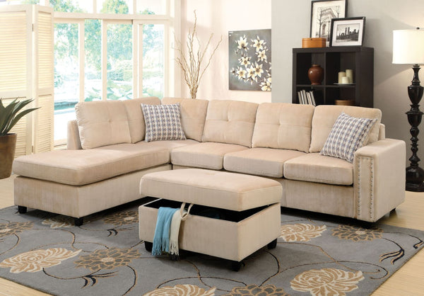 Belville Reversible Sectional Sofa W/2 Pillows