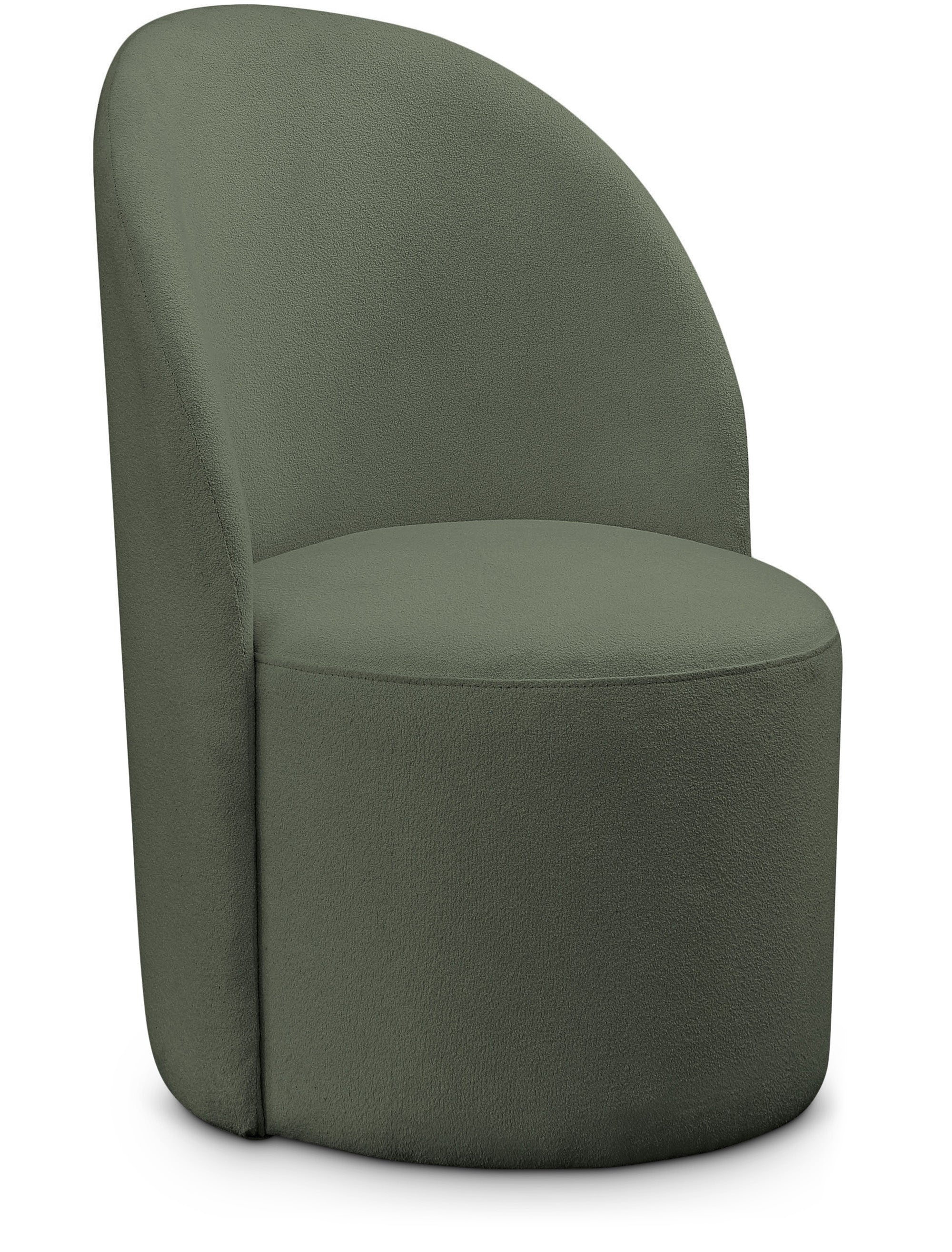 Hautely Green Boucle Fabric Accent Chair