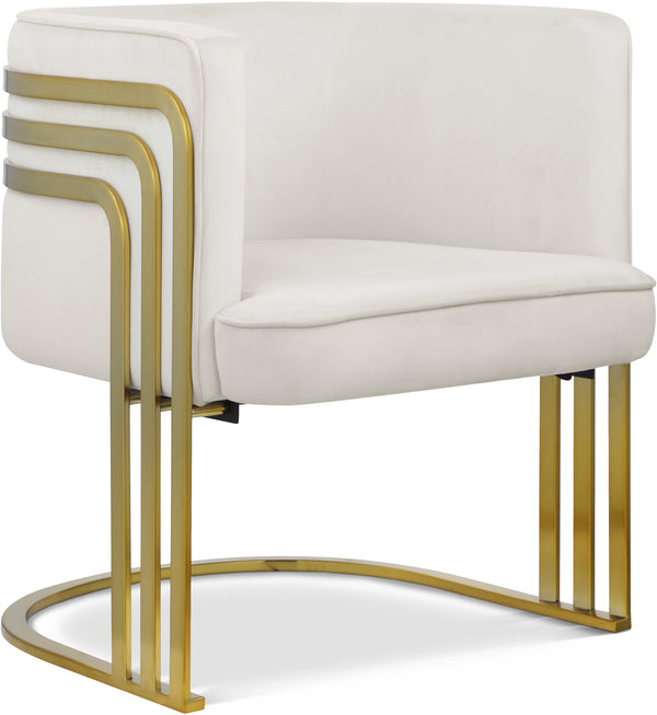 Rays Cream Velvet Accent Chair