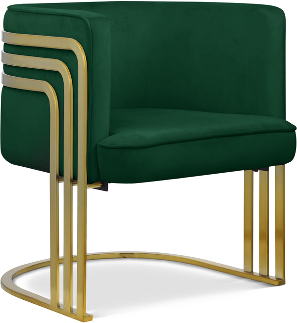 Rays Green Velvet Accent Chair