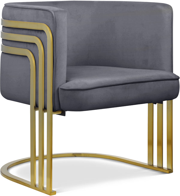 Rays Grey Velvet Accent Chair