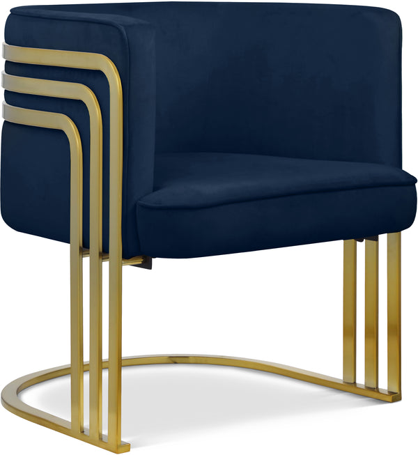 Rays Navy Velvet Accent Chair