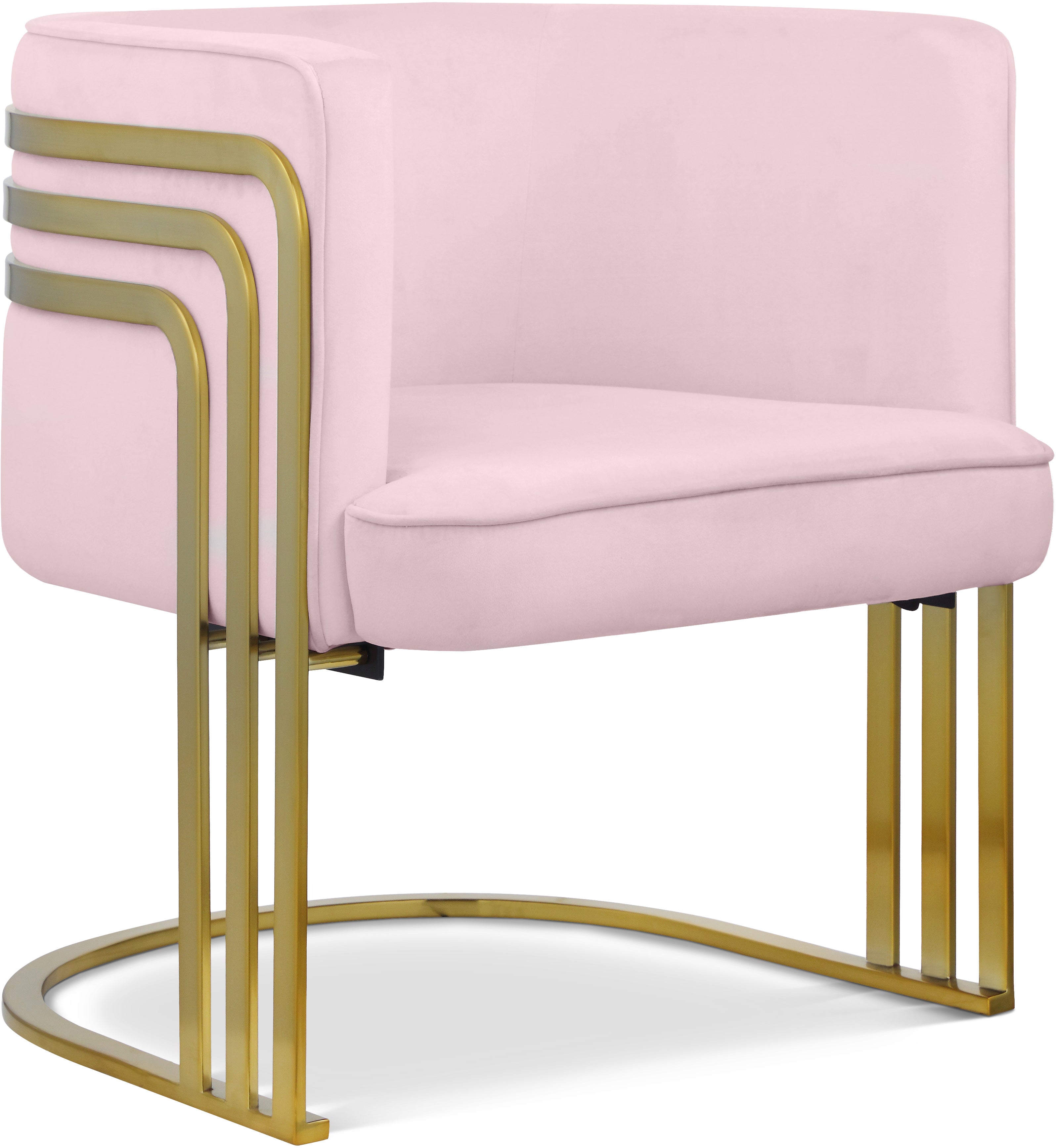 Rays Pink Velvet Accent Chair