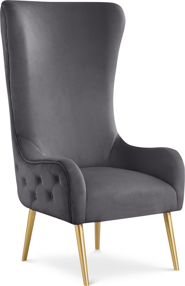 Alexander Grey Velvet Accent Chair