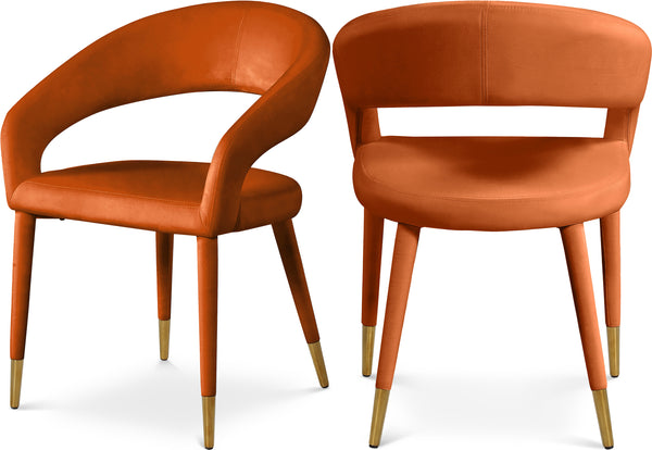 Destiny Cognac Velvet Dining Chair