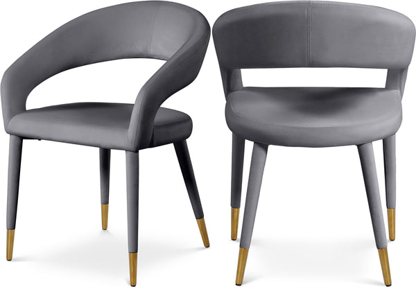 Destiny Grey Velvet Dining Chair