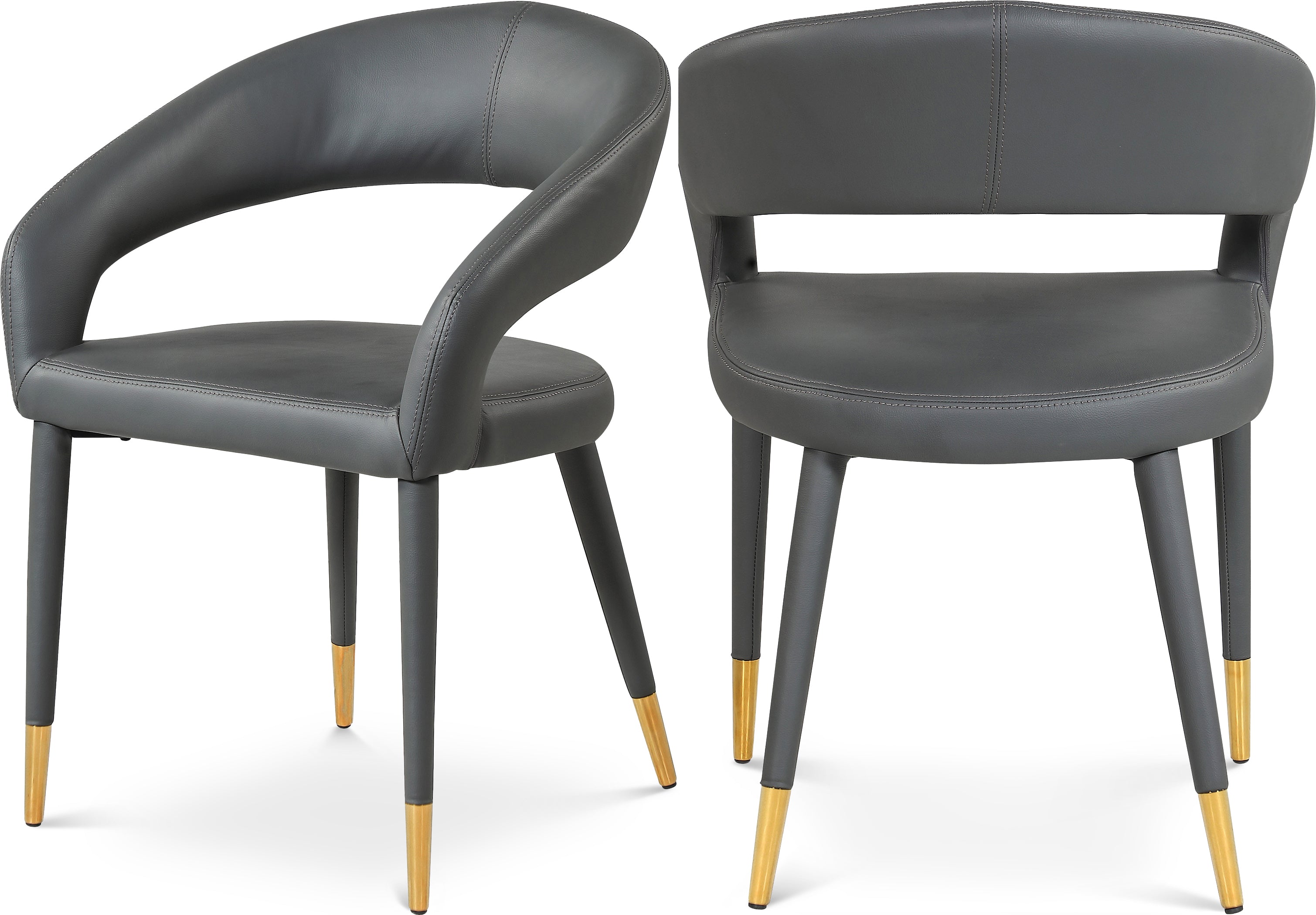 Destiny Grey Vegan Leather Dining Chair