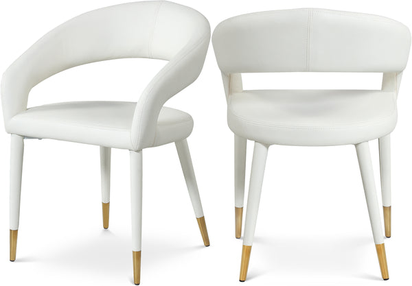 Destiny White Vegan Leather Dining Chair